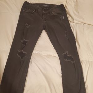 Black distressed Silver skinnies